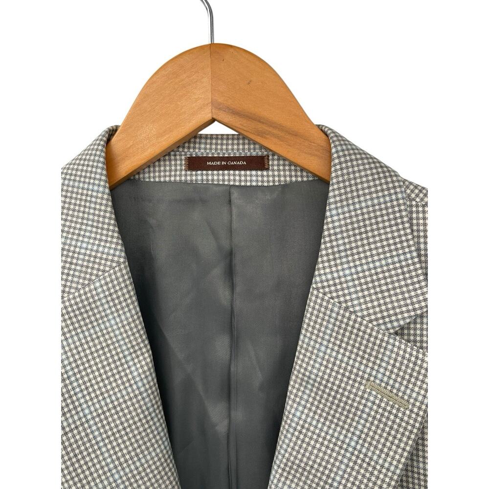 Peter Millar Sport Coat Blazer Houndstooth Windowpane Check Wool Size 42T - Picture 4 of 15